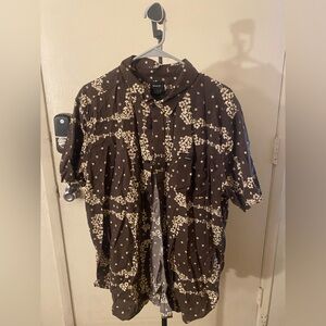 Rvca Brown Floral Shirt